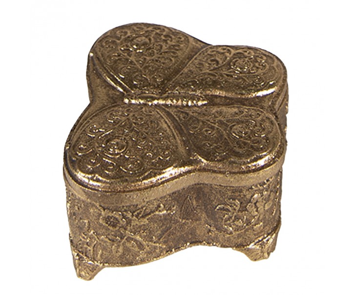 Zlatá antik šperkovnice motýl - 6*5*3 cm