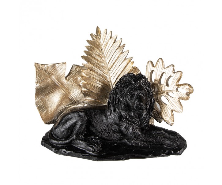 Dekorace Socha Lva Černá 23x13x16 cm - 23x13x16 cm Clayre & Eef