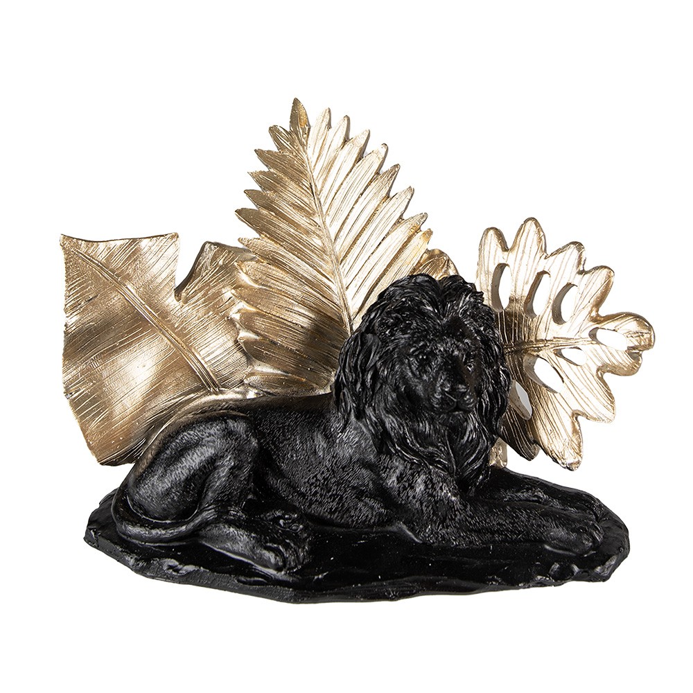 Dekorace Socha Lva Černá 23x13x16 cm - 23x13x16 cm