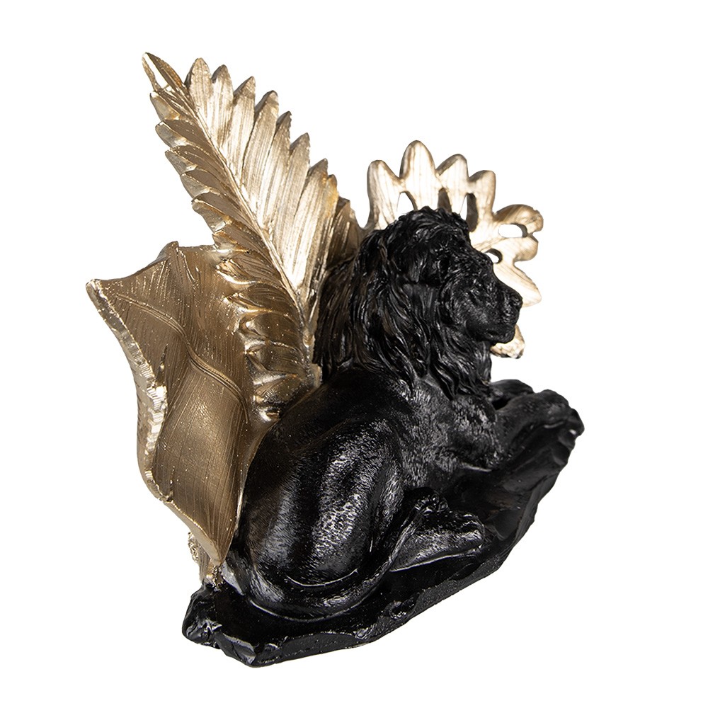 Dekorace Socha Lva Černá 23x13x16 cm - 23x13x16 cm