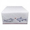 Modrobílý bavlněný běhoun na stůl Sun Sea And Fish - 50*140 cm Barva: modrá, bíláMateriál: 100% bavlna