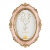 Růžovo-zlatý oválný fotorámeček Romania - 15*2*20 cm / 10*15cm Barva: růžovo-zlatá antik s patinouMateriál: Polyresin/sklo