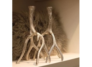 Stříbrný raw svícen stojící paroží Antlers - 18*19*33cm
