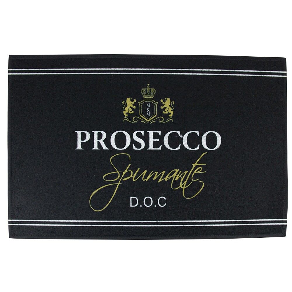 Černá podlahová rohožka Prosecco wine - 75*50*1cm Mars & More