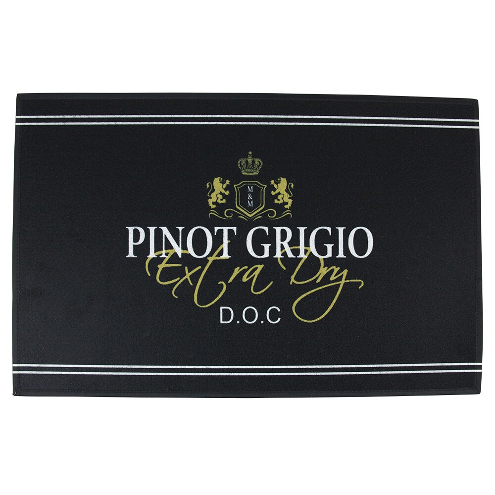 Levně Černá podlahová rohožka Pinot Grigio wine - 75*50*1cm RARMWPG