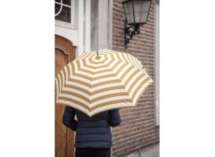 Bílo-hnědý deštník pro dospělé s pruhy - Ø100*88 cm