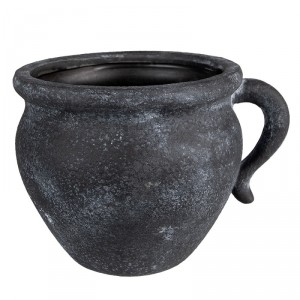 Granitový antik keramický obal na květináč s uchem Granit - 20*16*14cm