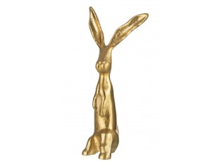 Zlatý raw kovový zajíc Rabbit gold L - 14*10*31cm
