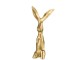 Zlatý raw kovový zajíc Rabbit gold S - 10*5*20cm