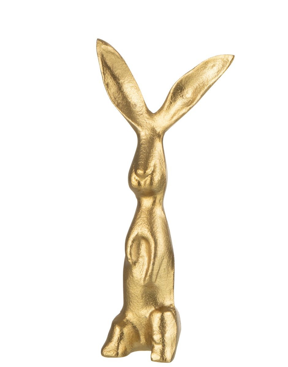 Zlatý raw kovový zajíc Rabbit gold S - 10*5*20cm J-Line by Jolipa