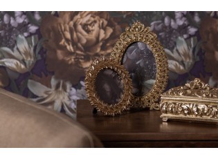 Zlatá antik obdélníková zdobená šperkovnice s víkem - 15*10*9 cm