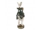 Dekorace socha zajíc s květinami - 10*10*29 cm