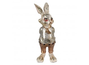 Dekorace socha králíček se zlatou patinou - 6*7*14 cm
