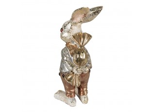 Dekorace socha králíček se zlatou patinou - 6*7*14 cm