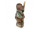 Hnědo-zelená dekorativní figurka pes držící pušku - 20*13*32 cm