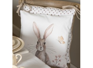 Bavlněný podsedák s výplní s motivem králíka Rustic Easter Bunny - 40*40 cm