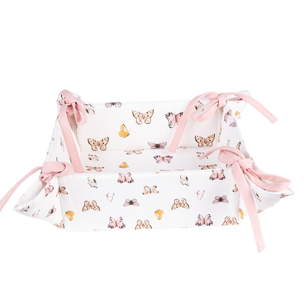 Balvněný košík na pečivo s motýlky Butterfly Paradise - 35*35*8 cm