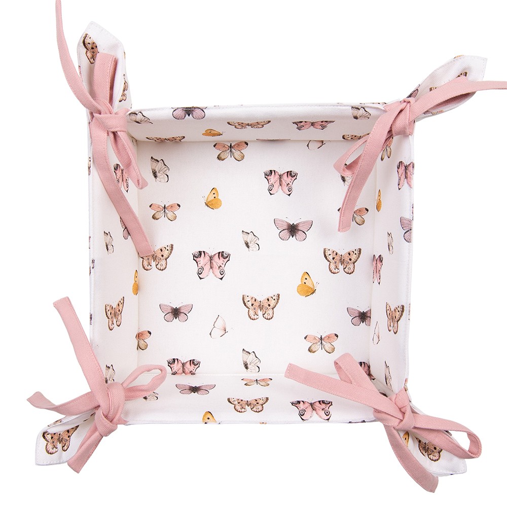 Balvněný košík na pečivo s motýlky Butterfly Paradise - 35*35*8 cm