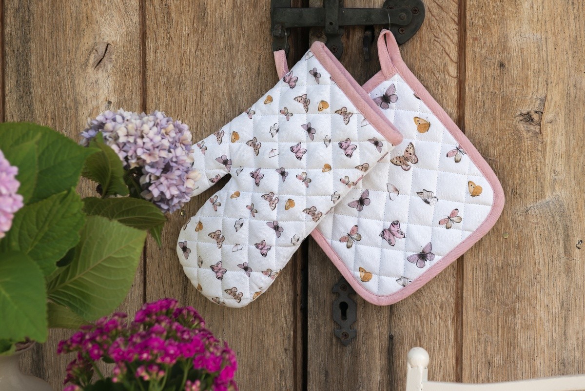 Balvněná dětská chňapka podložka s motýlky Butterfly Paradise - 16*16 cm