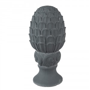 Šedá cementová dekorace socha šiška - Ø 14*29 cm