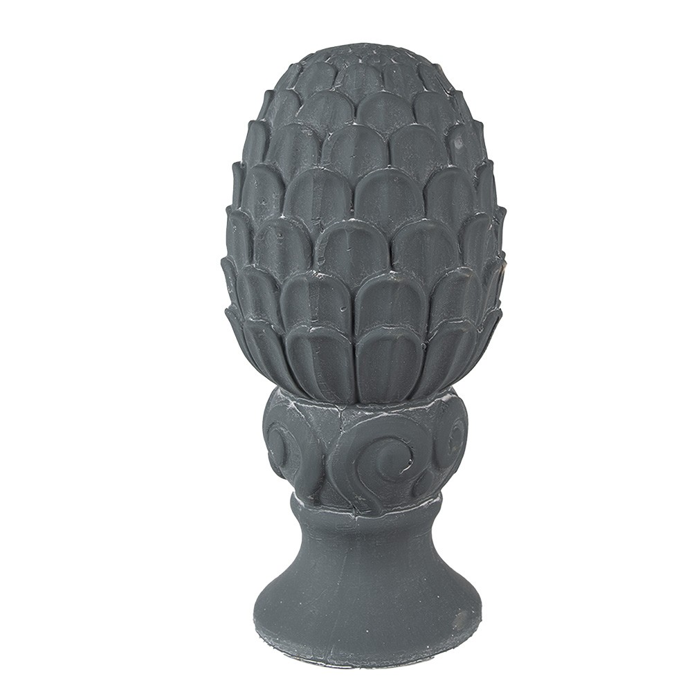 Šedá cementová dekorace socha šiška - Ø 14*29 cm