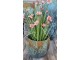 Azurovo-rezavý keramický květináč Vintage - Ø 34*30cm