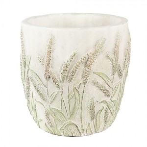 Cementový obal na květináč s jitrocelem Plantain S - Ø13*13 cm