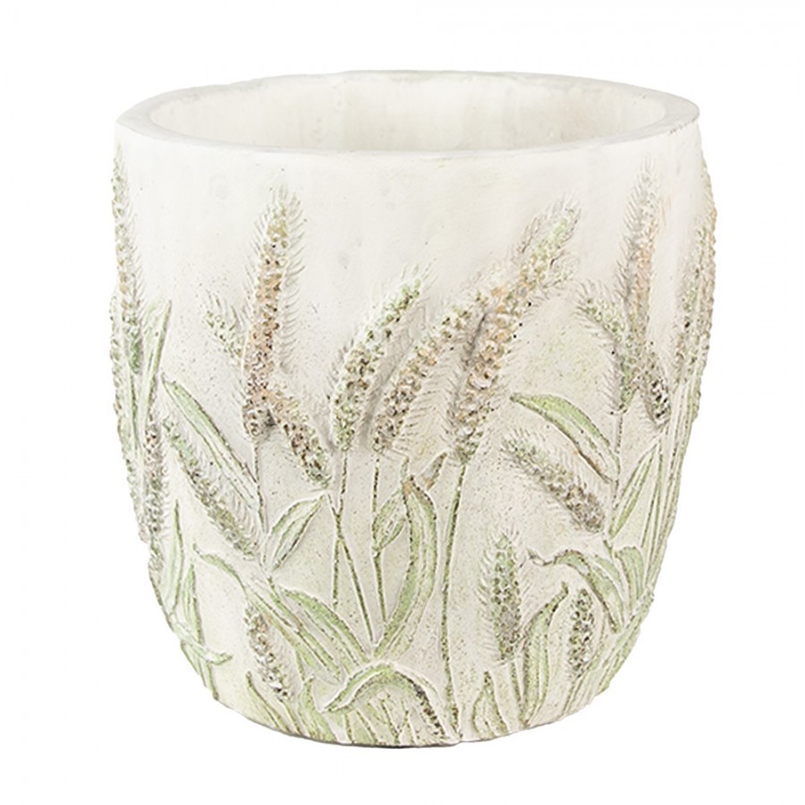 Cementový obal na květináč s jitrocelem Plantain S - Ø13*13 cm