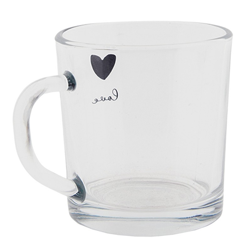 Skleněný hrneček Love - 11*8*9 cm / 250 ml