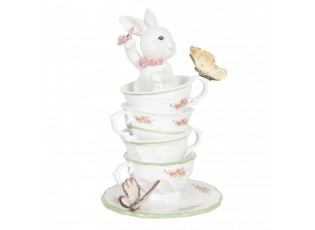 Dekorace krlka v porcelnovch lcch s motly - 13*13*20 cm