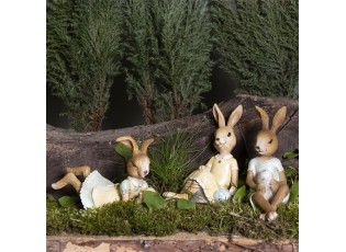 Dekorace králičí slečny v zelených šatech - 14*5*8 cm
