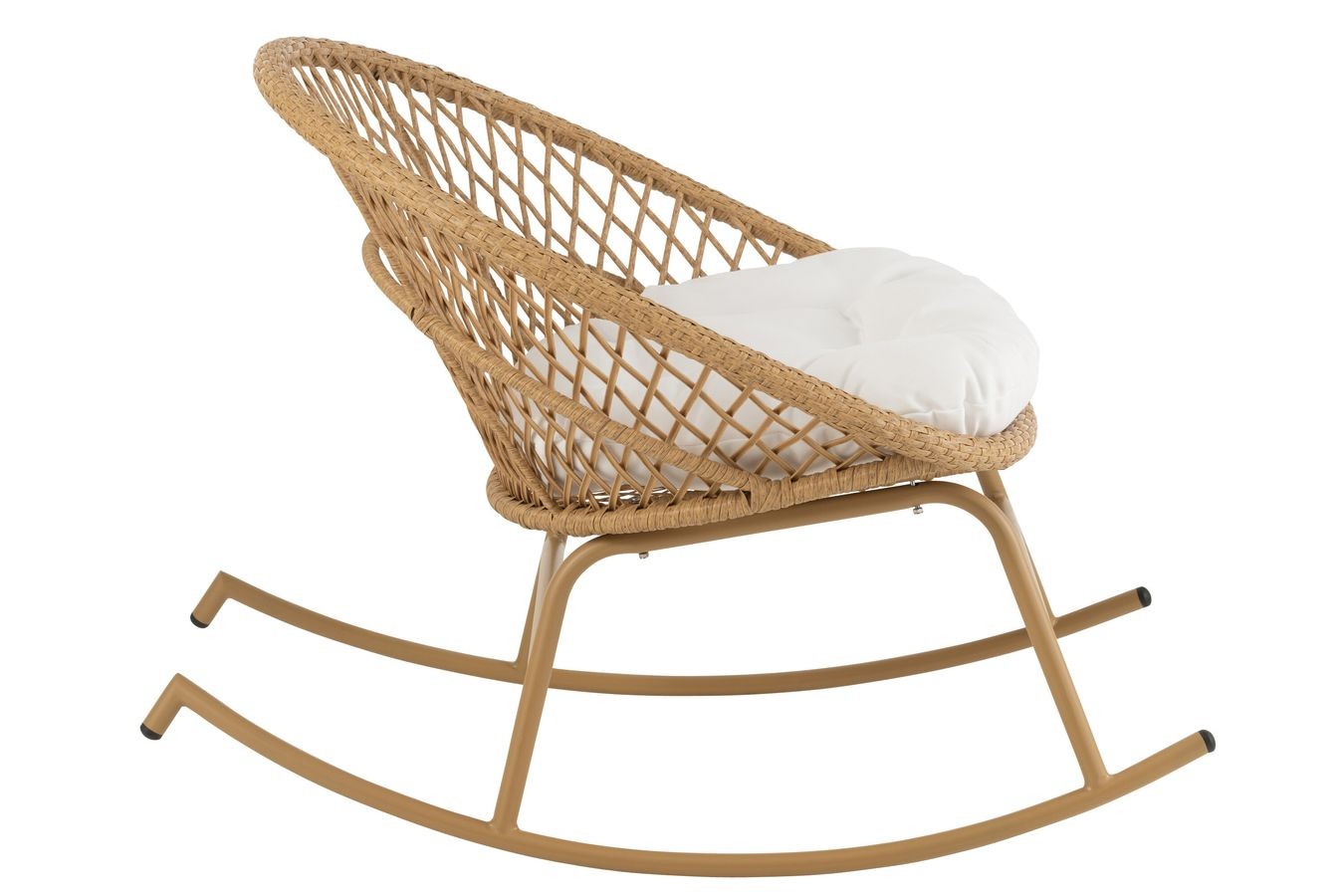Béžové ratanové zahradní houpací křeslo Zayo Beige - 118*82*78 cm