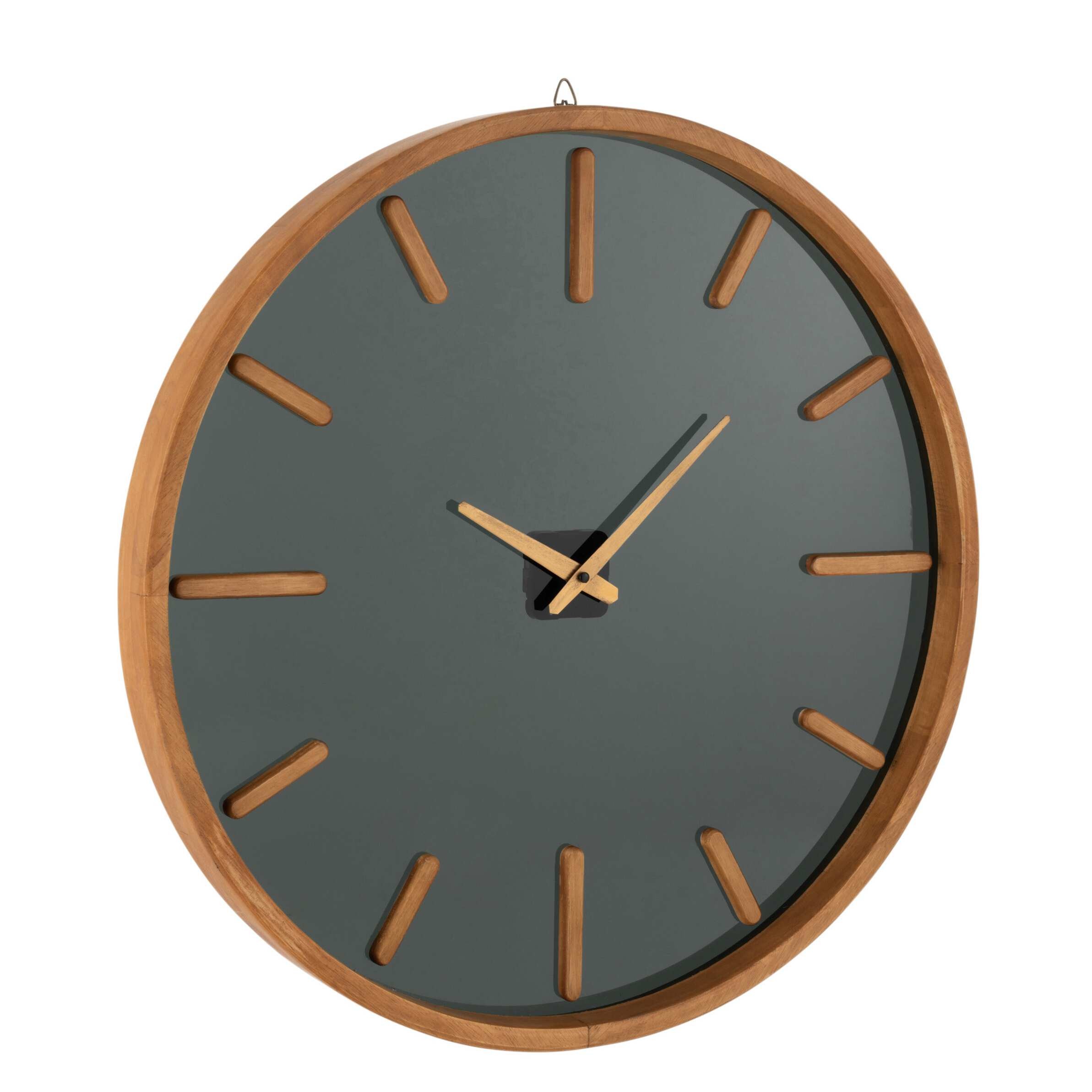 Dřevěné černohnědé hodiny Herve L - Ø80*5 cm J-Line by Jolipa