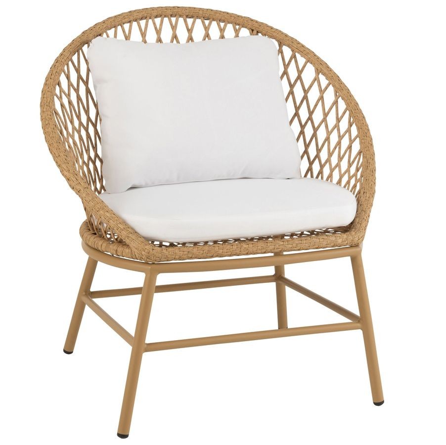 Béžové ratanové zahradní křeslo Zayo Beige - 59*74*81cm