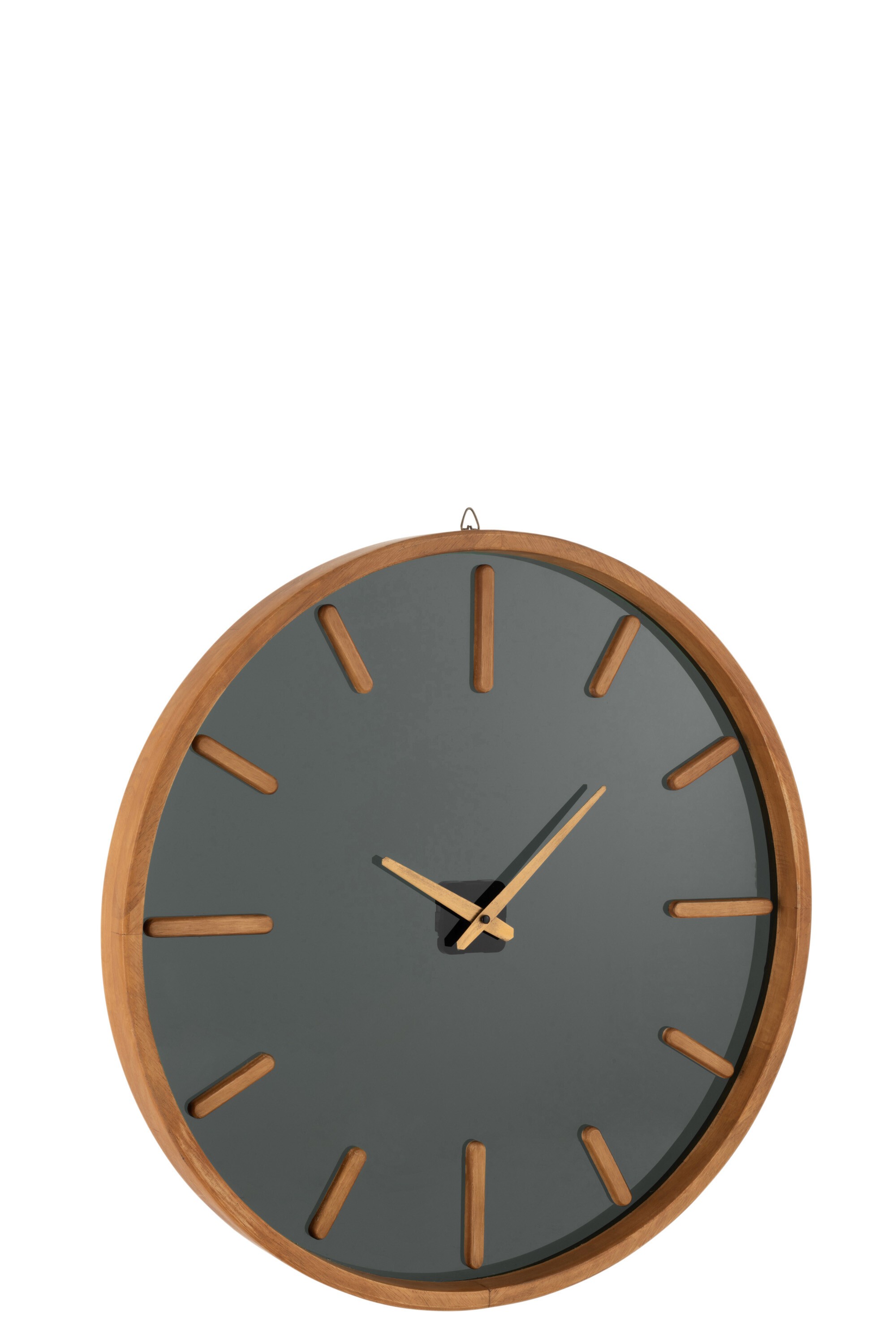 Dřevěné černohnědé hodiny Herve M - Ø60*5 cm J-Line by Jolipa