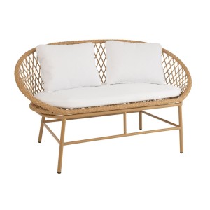Béžová ratanová zahradní dvojsedačka Zayo Beige - 129*61*81cm