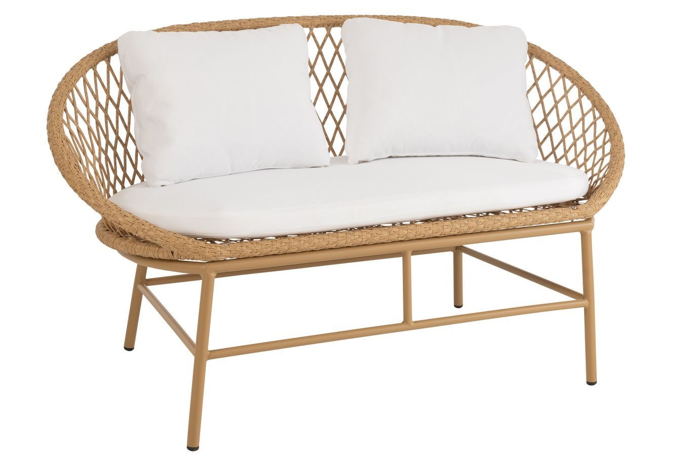 Béžová ratanová zahradní dvojsedačka Zayo Beige - 129*61*81cm