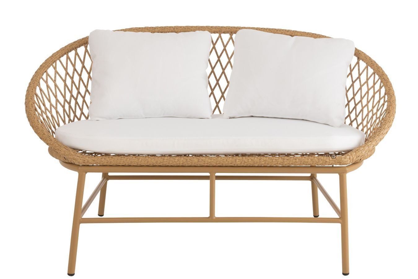 Béžová ratanová zahradní dvojsedačka Zayo Beige - 129*61*81cm