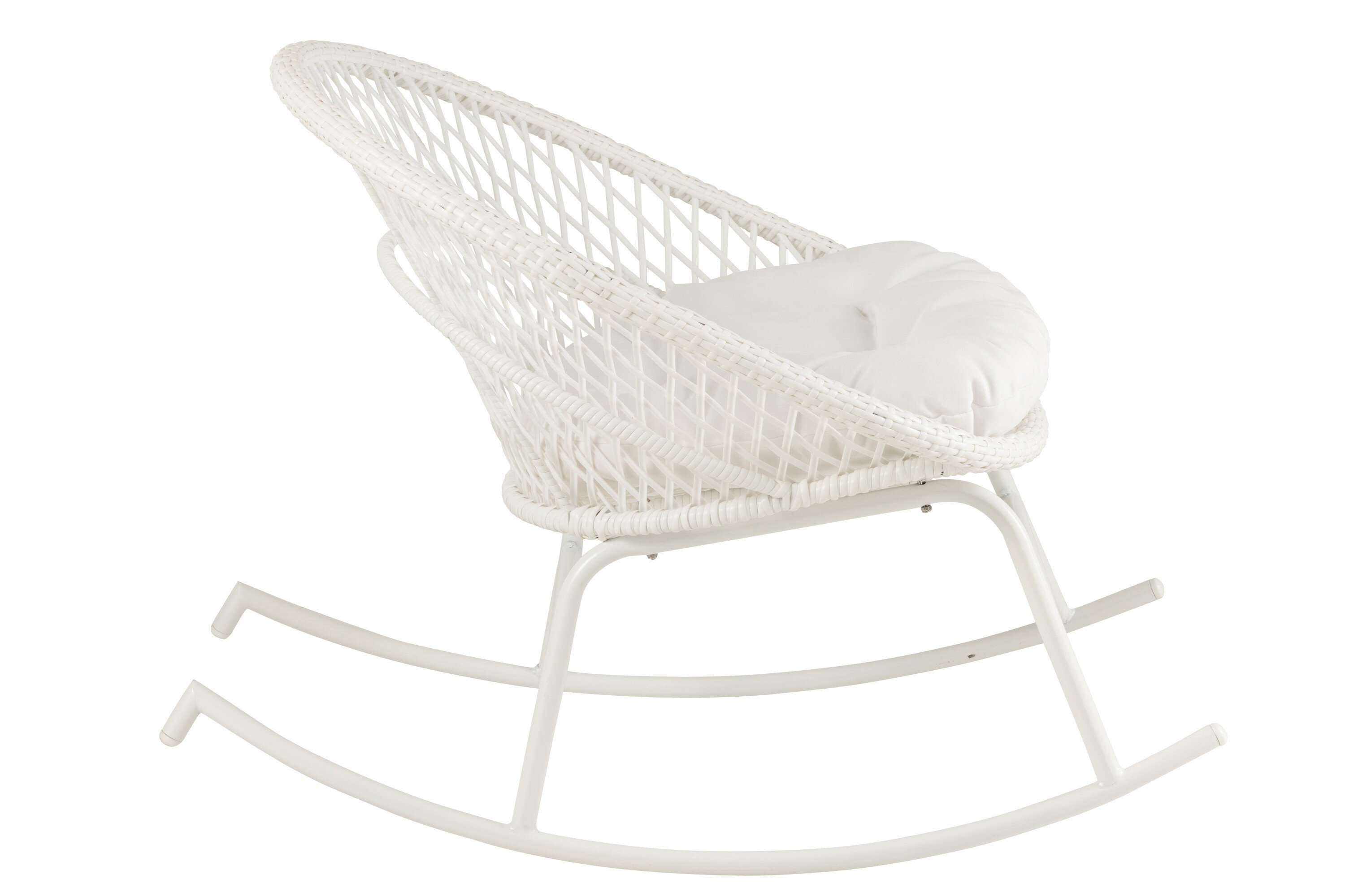 Bílé ratanové zahradní houpací křeslo Zayo White - 118*82*78 cm