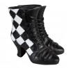 Dekorace socha černá dámská bota se šachovnicí - 15*12*15 cm Barva: černá antik, bílá antikMateriál: PolyresinHmotnost: 0,544 kg