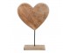 Dřevěná dekorace srdce na podstavci Heart wood - 30*8*43 cm
