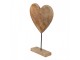 Dřevěná dekorace srdce na podstavci Heart wood - 30*8*43 cm