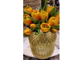 Kytice 7ks oranžových realistických tulipánů - 31cm