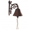 Hnědý nástěnný litinový zvonek s ornamentem - 19*11*20cm
Materiál: litina Barva : hnědá s černou patinou