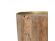 Hnědo-bronzový antik dřevěný odkládací stolek Binno - Ø 57*48 cm