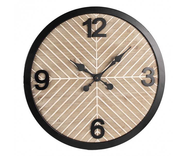 Hnědo-černé antik nástěnné hodiny Villiam - Ø 64*4 cm / 1*AA