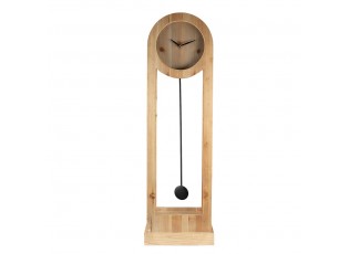 Přírodní dřevěné stojací hodiny Reccia - 28*10*100 cm / 1*AA