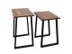 Set 2ks odkládací stolek kovové nohy a dřevěná deska - 50*30*50 / 45*30*45 cm
