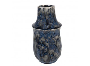 Modrá keramická váza Blue Dotty M - Ø 13*25 cm