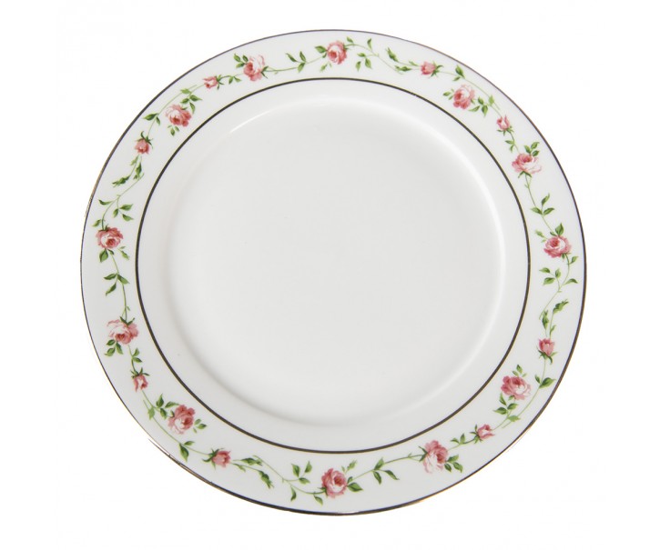 Porcelánový dezertní talíř s růžičkami Cutty Rose - ∅ 21*2 cm